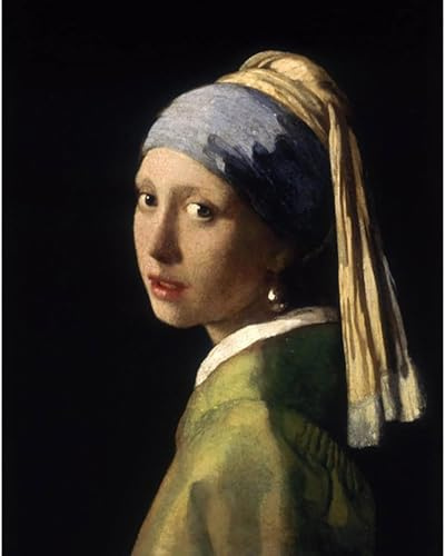 ZHXXFD Malen Nach Zahlen Erwachsene Johannes Vermeer Berühmtes Gemälde Mädchen Mit Perlenohrring Ohne Rahmen 40X50Cm Diy Malen Nach Zahlen Sets Auf Leinwand Mit Acrylfarben Für Kinder Anfänger,A3