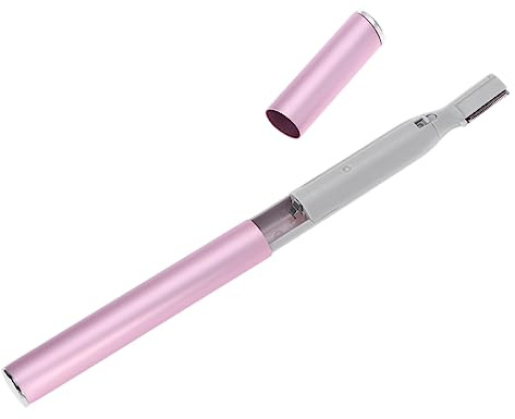 EXQUIMEUBLE Afeitadora de Cejas Portátil para Mujer, 2 Piezas sin Batería, Depiladora Eléctrica Ligera de Aluminio y Abs Peine, Adecuado para Depilación y Corte de Ceja