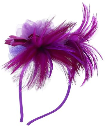EPIGEIST Fascinateur à Plumage Pourpre en Nylon, Bandeau Vintage Élégant et Confortable à Porter, Accessoire pour Diverses Occasions et Looks Quotidiens