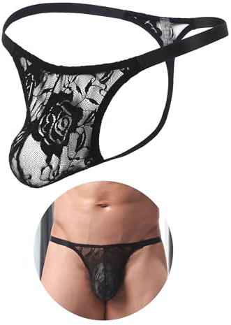 ohmydear Mens G-String Thong Sexy Underwear Bulge Pouch Jock Straps for Men | Stretch Waistband,Breathable,T Back,Sissy Panties,Low Rise Male Lingerie,Sexy Outfits Ideal for Date Night, Lingerie Party