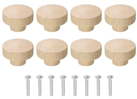 QUARKZMAN 8Pcs Pomello Rotondo In Legno Per Cassetto Diametro 1.57 Pomelli