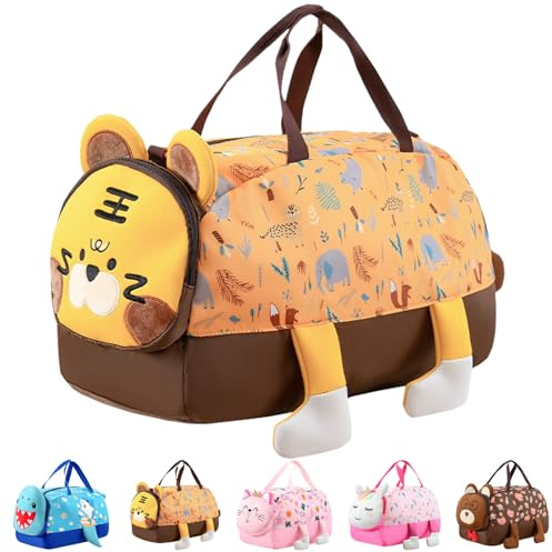 KORVANO Sac de Sport pour Enfant, Sac de Voyage pour Garçon et Fille, Imperméable Sacs de Natation, Sacs de Weekend pour Voyage, Fitness, Sport, école, 48 x 25 x 20 cm