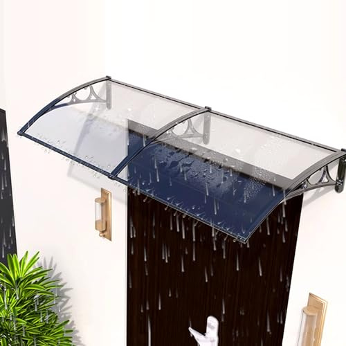 Genomskinligt dörrskydd 60 x 340 cm (24 x 134 tum) utomhus med kurvstöd för entré skydda vädersköld