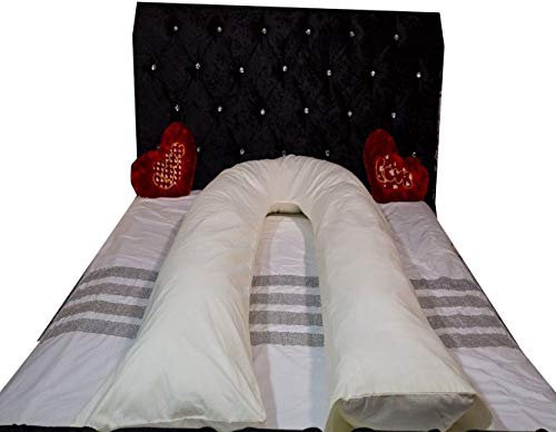 Ar linens 12ft Big U Shaped Pillowcase for Pregnancy Maternity Nursing Cream U Pillowcase Cover Only
