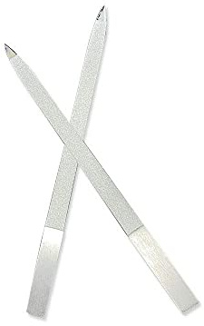 2 PCS Diamond Nail File Double Sided Metal Fingernail Manicure Files for Polish Nail, Removes Nail Ridges 7 Inches