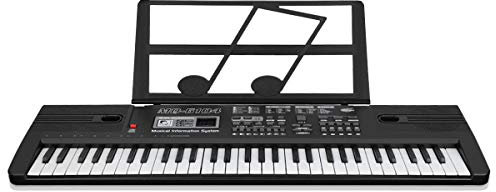 Tastatur Klavier 61 Schlüssel, Digital Piano Elektronische Klaviertastatur Einsteiger Tragbarer Elektronischer Tastatur mit Mikrofon Jungen und Mädchen