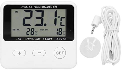 Heaveant Fridge Thermometer, Digital Refrigerator Thermometer Universal Freezer Alarm Thermometer Indoor Outdoor Temperature Measuring with Probe