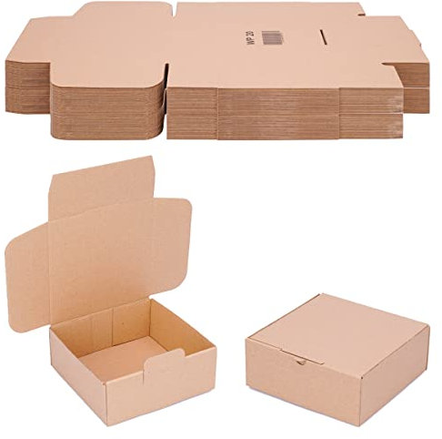 verpacking Faltschachteln 150 x 150 x 60 mm Braun (Außenmaß 155 x 155 x 65 mm) WP 20 Versandkarton DHL Karton Hermes DPD GLS Verpackung (50 Stück)