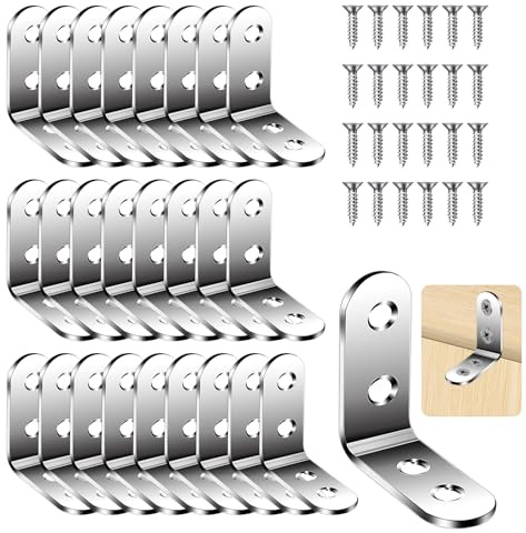 Flintronic 26Pièces Equerre d'assemblage, Équerre de Fixation en Forme de L