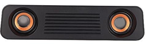 Ejoyous 360° Stereo HiFi Subwoofer USB Powered 3.5mm Plug Desktop Wired Speaker with Golden Diaphragm, Stand for TV Computer