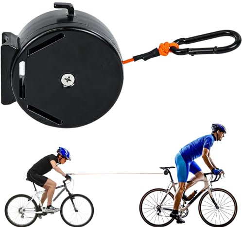 Ulikey Fahrrad Abschleppseil Kinder Einziehbar, 2M Fahrrad Traktionsseil, Eltern Kind Zugseil Abschleppseil Abschleppgurt, Abschleppsystem Fahrrad für Kinder MTB Bike, Tragfähigkeit bis 120 KG