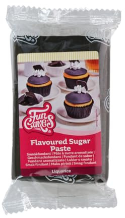 FunCakes Pasta De Azúcar de Sabor Regaliz: Sabor Delicioso, Textura Suave, Perfecto para Tartas, Cupcakes y Galletas. Halal, Kosher y Sin Gluten. 250 g