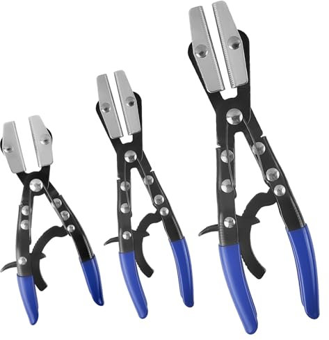 3 Pièces Pince pour Colliers de Serrage, Robustes et Faciles à Utiliser, Jeu de Pinces pour Colliers de Serrage à Cliquet, Multifonctions, Pince a Collier Durite, pour Tuyaux de Carburant (bleu)