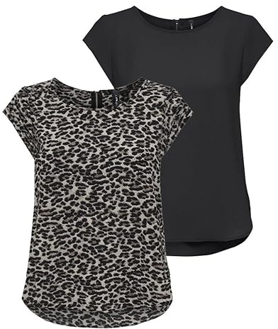 ONLY Camiseta Onlvic S/S AOP Top Ptm para Mujer, Blusa, Manga Corta, 44