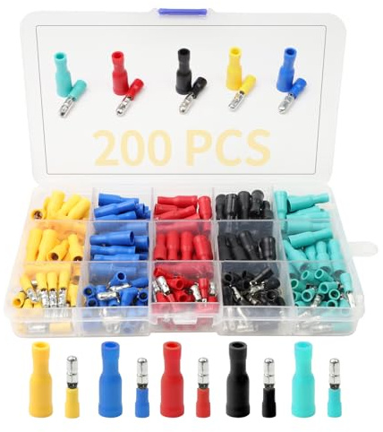 200 Stück Kabelschuhe Set,Crimpverbinder Ringkabelschuhe
