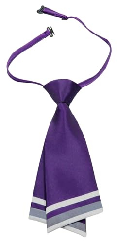 Mantieqingway Women Uniform Necktie Adjustable Strap Striped Pre-tie Ties (Dark Purple)