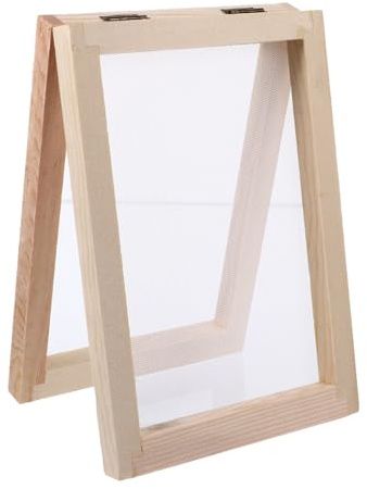 Cabilock Marco Para Hacer Papel Reciclado Doble, Molde De Madera De Pino 6 Pulgadas, Color Beige, Herramienta Artesanal Diy Para Manualidades Infantiles y Educativas