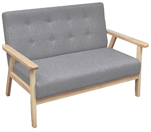 vidaXL 2-sitssoffa tyg ljusgrå