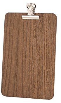 Chalkboards UK, Klemmbrett mit abnehmbarem silberfarbenem Clip, Holz, Holz, dunkle Eiche, A5 (26.2 x 18 x 1cm)