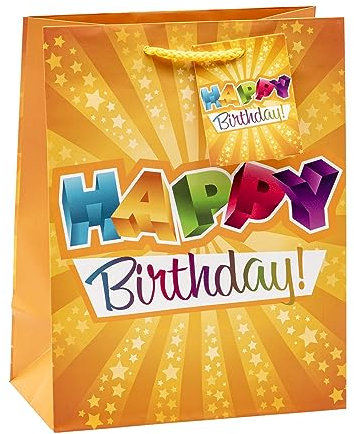 TSI Geschenktüten HAPPY BIRTHDAY, Größe: Mittel (HxBxT 23 x 18 x 10 cm), 3er Packung, Art. Nr. 84014-1