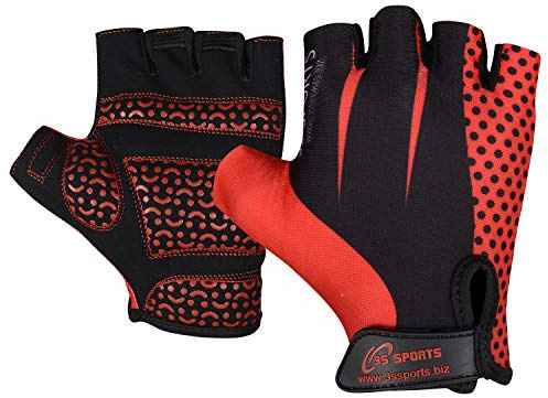 3S SPORTS Kids Boy's Girl's Cycling Gloves Padded Half Finger Glove Fingerless Sportswear Mitten for Cycling Skating Biking Running Ridding Outdoor Sport
