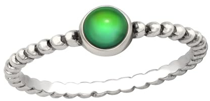Round Stone Colour Changing Sterling Silver Mood Ring (N)