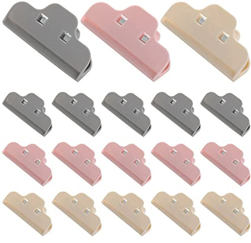 Verschlussclips für Beutel,Forreen 18 Stück Verschlussklammern Kunststoff Verschließen Tüte Clips Dauerhaft Bunt Plastik Lebensmittel Clips für Snacks Brot Chips Kaffee Lagerung