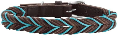 HUNTER Halsband, solid utbildning, snöre, färg mörkbrun/turkos, storlek 45