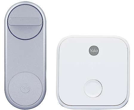Yale Silber Linus Smart Lock, Türschloss inkl. WiFi-Bridge, kompatibel mit Amazon Alexa, Apple HomeKit, Google Home