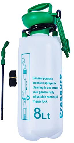 8L Pump Action Garden Pressure Sprayer Bottle For Plant Care Killer Fence Water Weed Killer Sprayer Pump for Fertiliser, Pesticides, Fungicides, Cleaning Water Spray Bottles - (8 Litre)