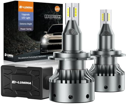 D-Lumina Lenticular Bombilla H7 LED Canbus,120W 20000LM 6500K Blanco Brillante,Versión Específica del Proyector,Kit de Conversión de Faros LED,Plug and Play,Canbus Antiinterferencias de Radio