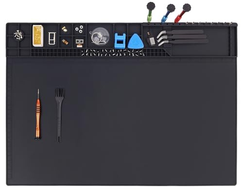 Tapis de soudure magnétique en silicone résistant à la chaleur de 500 °C pour réparation d'ordinateurs, téléphones portables, ordinateurs portables, pistolet à souder BGA, protection d'établi