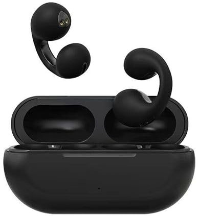 Sports Clip Headphones, Wireless Open Ear-clip Bluetooth Running and Cycling Earphones - Mini, Pain-Free Noise Cancelling Ear set (Black)