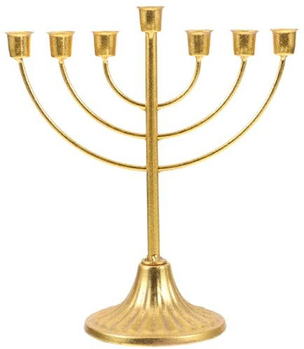 PRETYZOOM Bougeoir Vintage à Branches Doré pour Décoration de Hanukkah Porte-Bougies Multi-têtes pour Ambiance Festive et Ornements Religieux