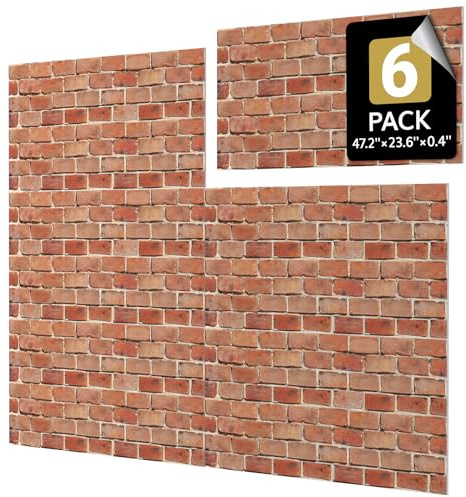 6 Pack Paneles Acústicos Autoadhesivos, TONOR 120x60x0.9 cm Paneles Insonorizantes para Paredes, Tratamiento de Aislamiento Acústico Panel Acolchado Absorbente de Sonido para Estudio Oficina Casa