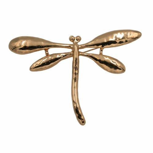 Broche dorado con forma de libélula metálico