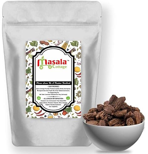 Black | Brown Cardamon | Cardamom Pods | Badi Elaichi Whole Dried Premium Quality by Masala Cottage® 25g-1.9kg (50, Grams)