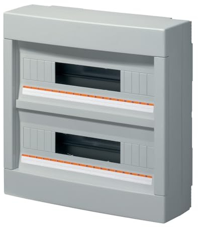 Centralino da parete, 36 (2x18) moduli, con morsettiera 6x10mm, grigio, IP40 - Elettrocanali EC61036E