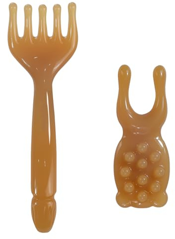2 Stück Gua Sha Kamm, Kopfmassagegerät Kopfhaut Massagebürste Gesicht Massagegerät, Körper Gua Sha Gesicht Massage Werkzeug, Selbstpflege Geschenke für Frauen Männer