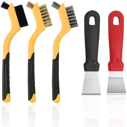 3 spazzole per la pulizia in acciaio inox, spatola per la pulizia in 2 pezzi, spazzole metalliche per la rimozione della ruggine, spazzole dettagliate in filo, spazzole a stelo lungo, set di spazzole