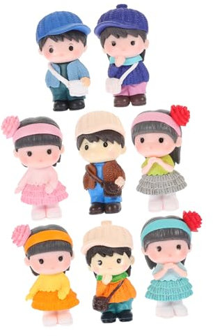 OFFSCH 16pièces Statue Décorative Paysage Figurines Garçons Et Filles pour Décoration De Gâteaux Bureau Voiture Élégance Colorée Et Artisanat Soigné