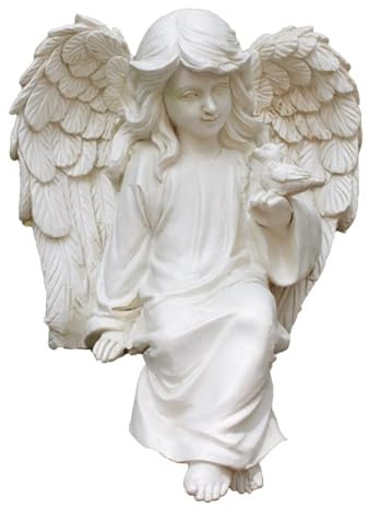 Rukjmqi Gartenengel, Gartenengel-Außenstatue | Engelsflügel-Statue aus Kunstharz für den Außenbereich | Dekorative Vintage-Statue, Cherub-Figur, Gartendekoration für Zuhause, drinnen und draußen,