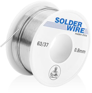 Soldador de estaño y plomo de bajo punto de fusión y alambre de soldadura, 0,8 mm/100 g, soldadura sin plomo con núcleo de colofonia, alambre soldado para la reparación y el bricolaje de componentes