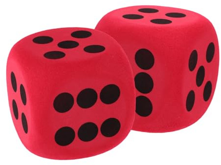 GARVALON Dados Grandes de Espuma Eva Rojos para Niños, Ligeros y Fáciles de Lanzar Esquinas Redondeadas, Ideales para Actividades en Aula y Aprendizaje Interactivo