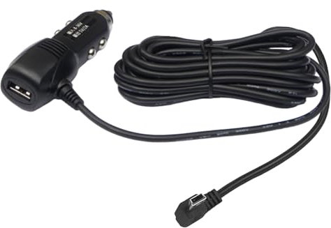 12V to 5V Dash Cam Charger Cable,3.5m Mini USB Power Lead with 2A Output for Car DVR, GPS, and USB Devices