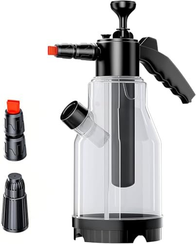 Schaumsprüher Auto 2L Drucksprühflasche Auto Sprühflasche mit 2 Düsentypen & Überdruckventil, Pumpsprühflasche Sprühschaumreiniger für Autowäsche, Gartenarbeit, Haus, Haustierpflege