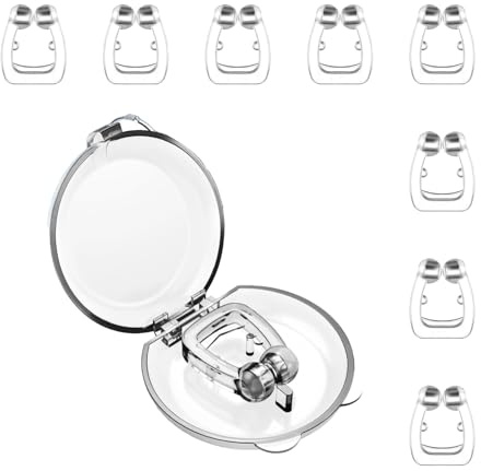 Srup 8 Pièces Anti Ronflement Dilatateur Nasal, Pince à Nez Anti Ronflement Clip Nasal, Dispositif de réduction des ronflements Clip Nasal, Nez du bouchon de ronflement Éviter le ronflement