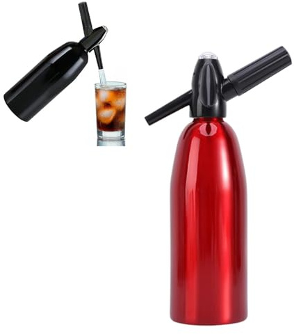 Sifón de aluminio de 1 litro para hacer mojitos caseros, ginebra, cócteles, vinos, bebidas, fácil de usar, elegante, herramienta de cocina