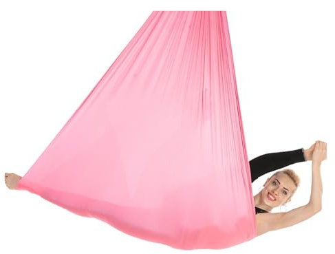 Amaca per Yoga Aereo Set amaca yoga aerea Fitness Pilates Tessuto di seta Altalena 5, metri(Pink)