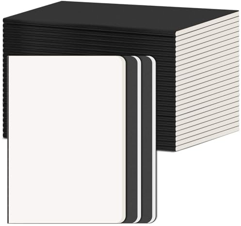 RITOLLO 26-pack A5 tom anteckningsbok, svart kraftpapper omslag tom anteckningsbok, premium skissblock för resor skola kreativa anteckningar